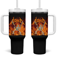 Funny Skeleton ADHD Tumbler With Handle Meme Flames Neurodivergent Gen Z - Wonder Print Shop