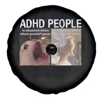 ADHD Cat Meme Spare Tire Cover Funny Panic Cat Mental Health Awareness - Wonder Print Shop