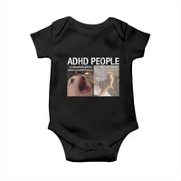 ADHD Cat Meme Baby Onesie Funny Panic Cat Mental Health Awareness - Wonder Print Shop