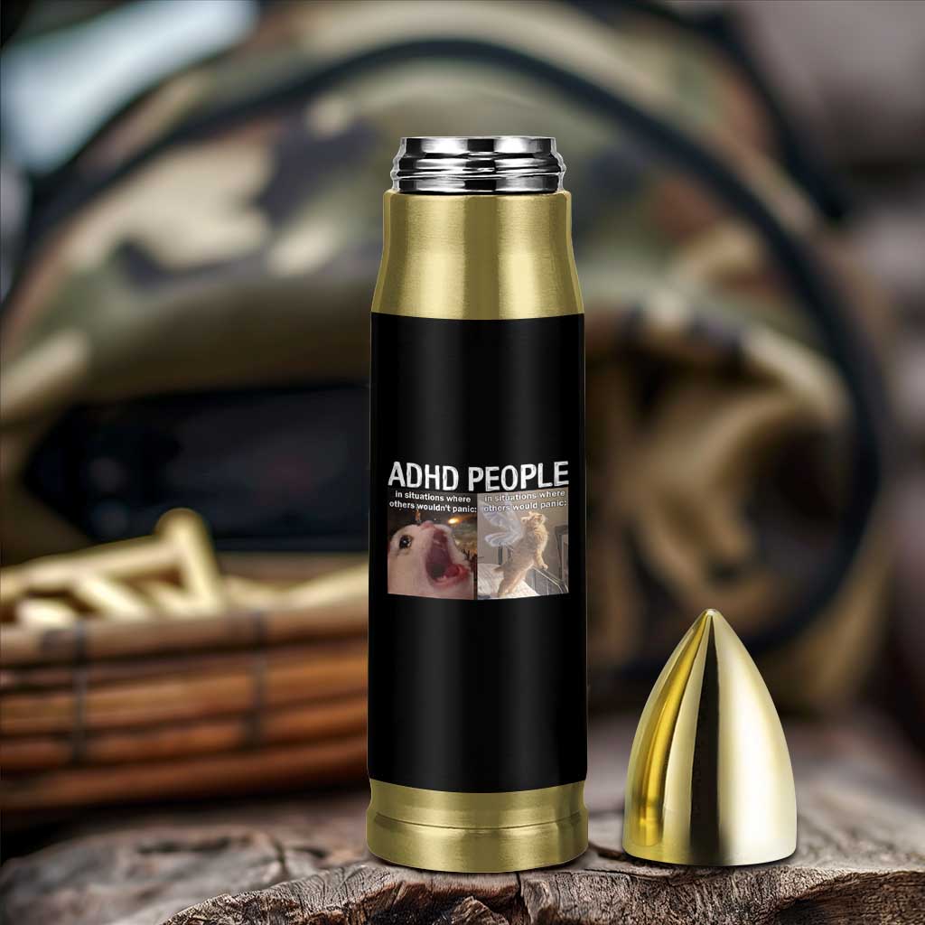 ADHD Cat Meme Bullet Tumbler Funny Panic Cat Mental Health Awareness - Wonder Print Shop
