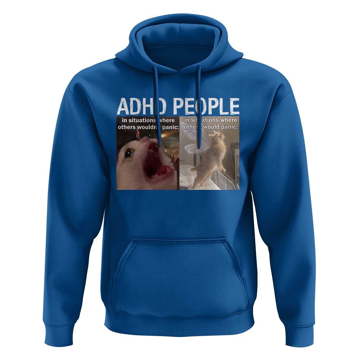 ADHD Cat Meme Hoodie Funny Panic Cat Mental Health Awareness - Wonder Print Shop