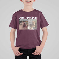 ADHD Cat Meme T Shirt For Kid Funny Panic Cat Mental Health Awareness - Wonder Print Shop