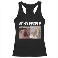 ADHD Cat Meme Racerback Tank Top Funny Panic Cat Mental Health Awareness - Wonder Print Shop