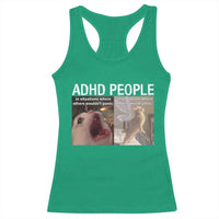 ADHD Cat Meme Racerback Tank Top Funny Panic Cat Mental Health Awareness - Wonder Print Shop