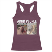 ADHD Cat Meme Racerback Tank Top Funny Panic Cat Mental Health Awareness - Wonder Print Shop