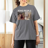ADHD Cat Meme T Shirt For Women Funny Panic Cat Mental Health Awareness - Wonder Print Shop