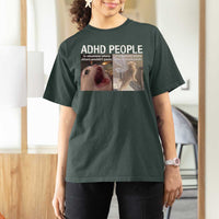 ADHD Cat Meme T Shirt For Women Funny Panic Cat Mental Health Awareness - Wonder Print Shop