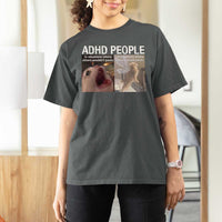 ADHD Cat Meme T Shirt For Women Funny Panic Cat Mental Health Awareness - Wonder Print Shop