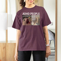 ADHD Cat Meme T Shirt For Women Funny Panic Cat Mental Health Awareness - Wonder Print Shop