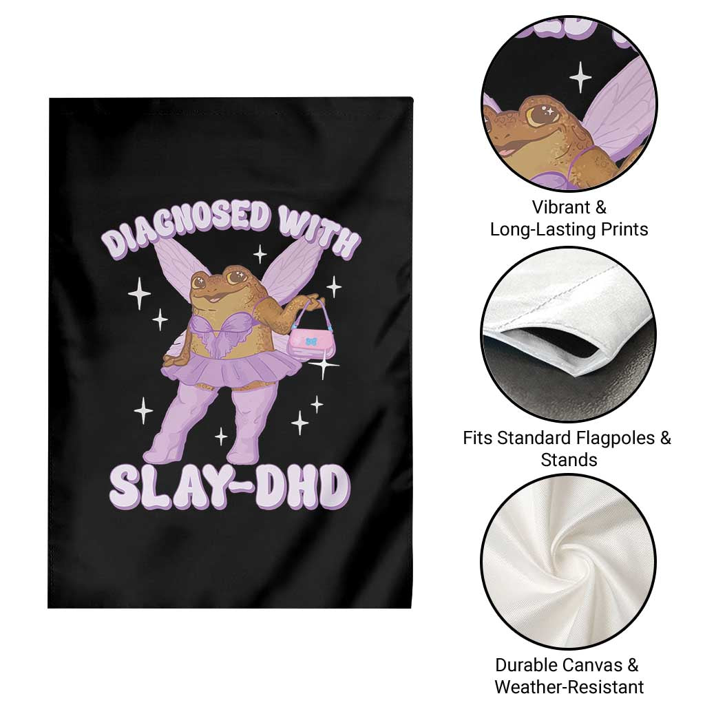 ADHD Meme Garden Flag Funny Slay DHD Frog Neurodivergent - Wonder Print Shop