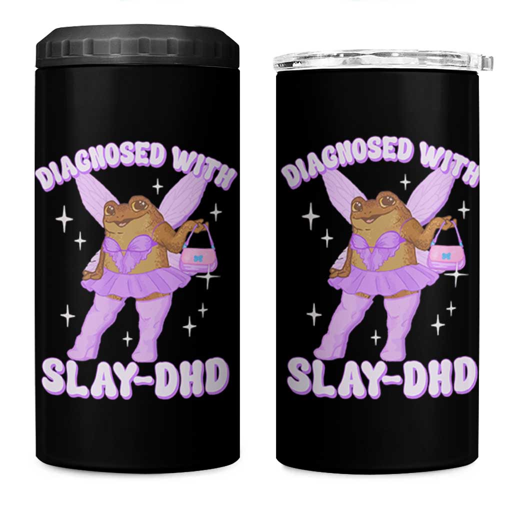 ADHD Meme 4 in 1 Can Cooler Tumbler Funny Slay DHD Frog Neurodivergent - Wonder Print Shop