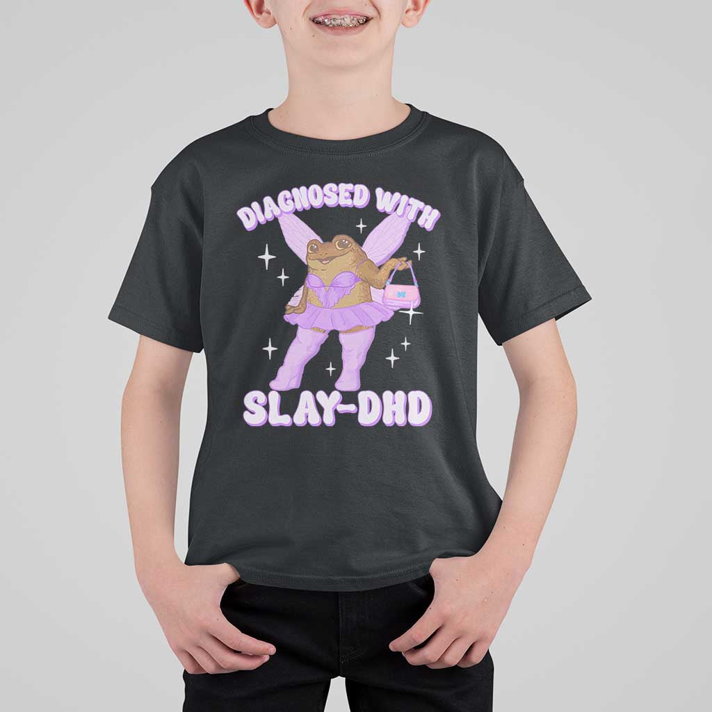 ADHD Meme T Shirt For Kid Funny Slay DHD Frog Neurodivergent - Wonder Print Shop