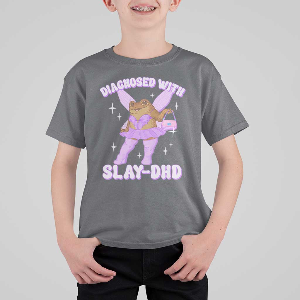 ADHD Meme T Shirt For Kid Funny Slay DHD Frog Neurodivergent - Wonder Print Shop