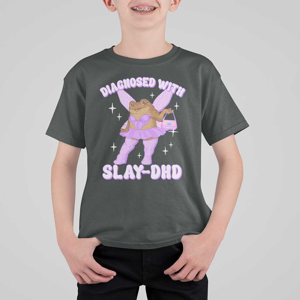 ADHD Meme T Shirt For Kid Funny Slay DHD Frog Neurodivergent - Wonder Print Shop