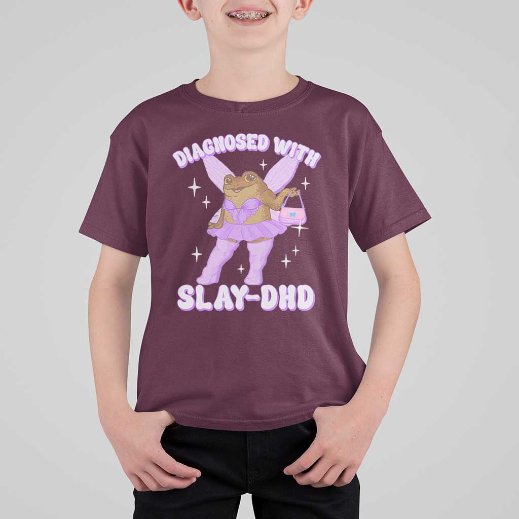 ADHD Meme T Shirt For Kid Funny Slay DHD Frog Neurodivergent - Wonder Print Shop