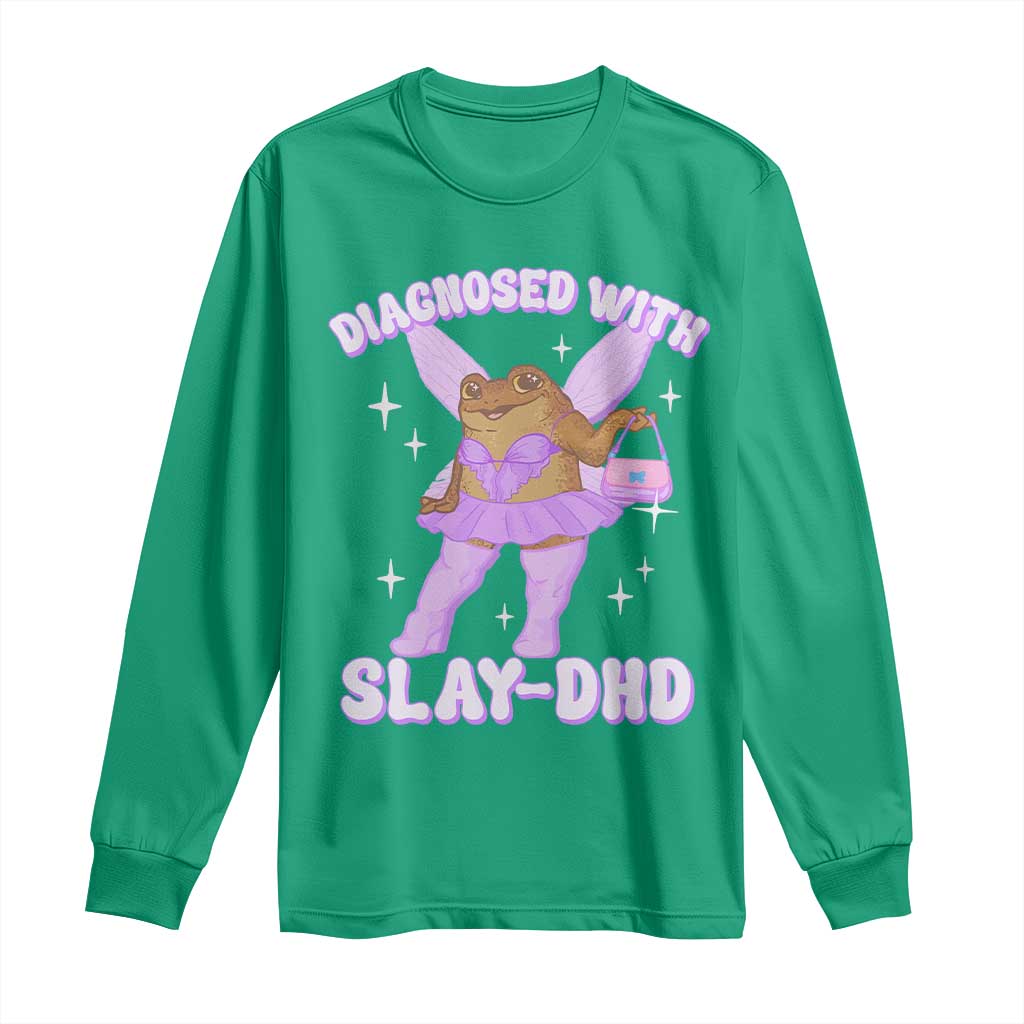 ADHD Meme Long Sleeve Shirt Funny Slay DHD Frog Neurodivergent - Wonder Print Shop