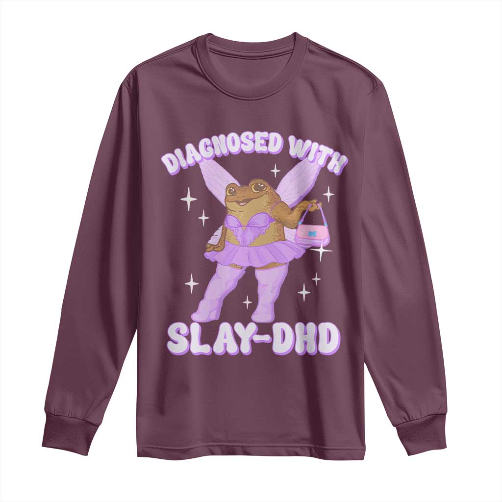 ADHD Meme Long Sleeve Shirt Funny Slay DHD Frog Neurodivergent - Wonder Print Shop