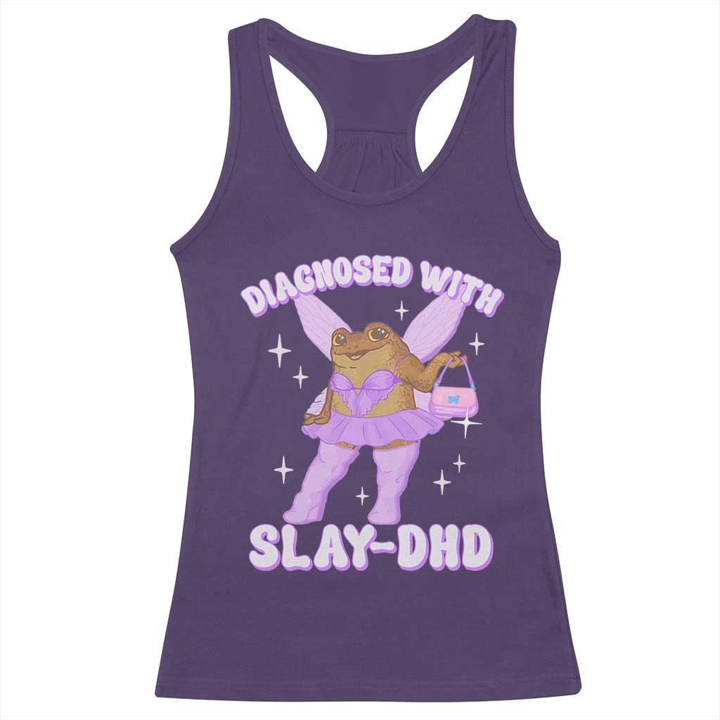ADHD Meme Racerback Tank Top Funny Slay DHD Frog Neurodivergent - Wonder Print Shop