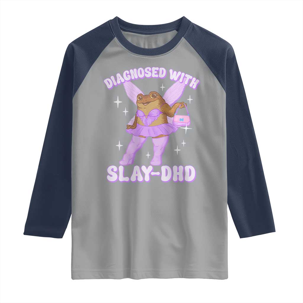 ADHD Meme Raglan Shirt Funny Slay DHD Frog Neurodivergent - Wonder Print Shop