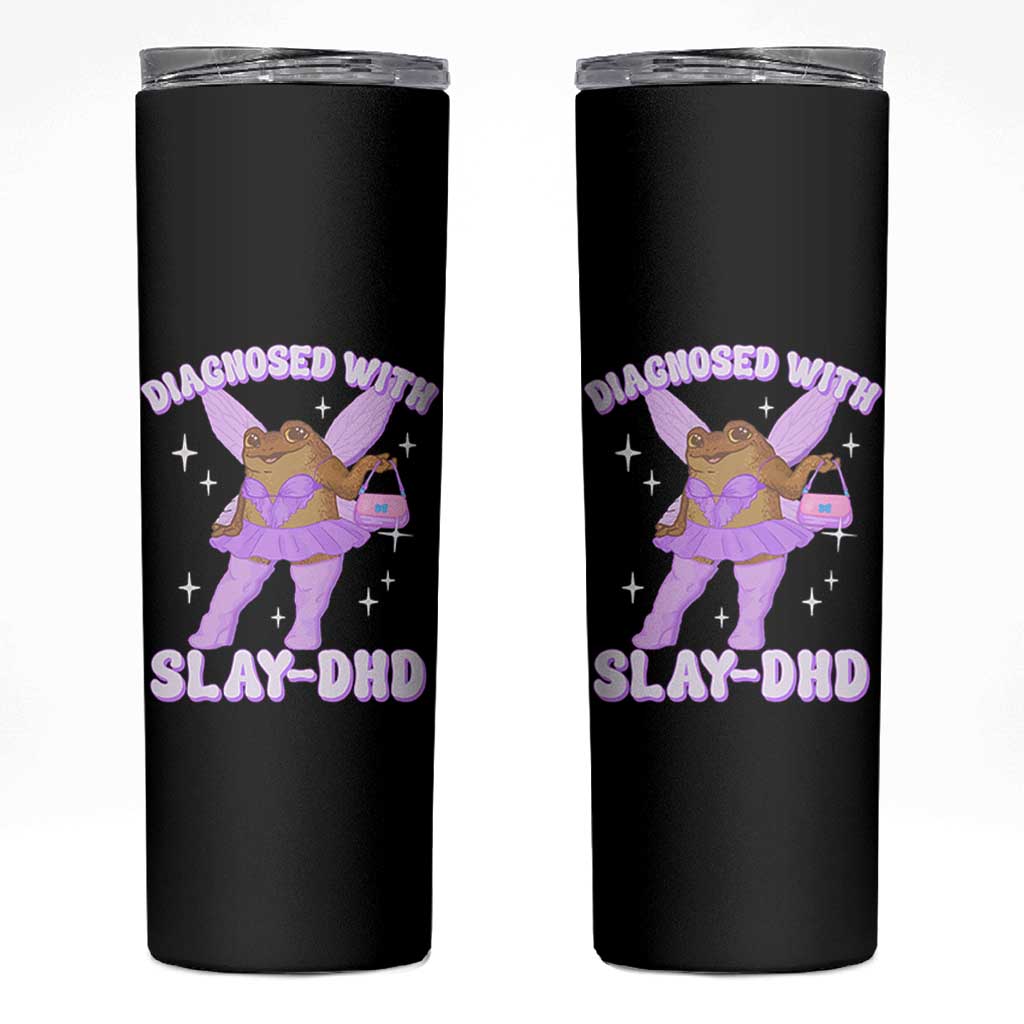 ADHD Meme Skinny Tumbler Funny Slay DHD Frog Neurodivergent - Wonder Print Shop