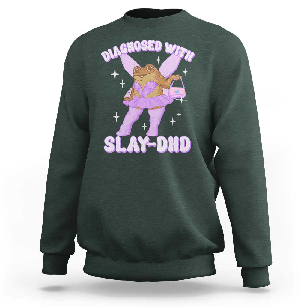 ADHD Meme Sweatshirt Funny Slay DHD Frog Neurodivergent - Wonder Print Shop