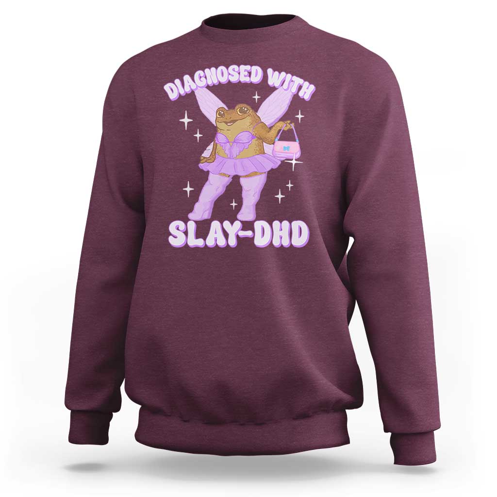 ADHD Meme Sweatshirt Funny Slay DHD Frog Neurodivergent - Wonder Print Shop