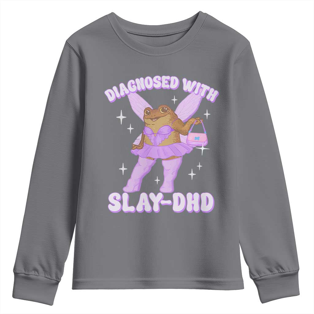 ADHD Meme Youth Sweatshirt Funny Slay DHD Frog Neurodivergent - Wonder Print Shop