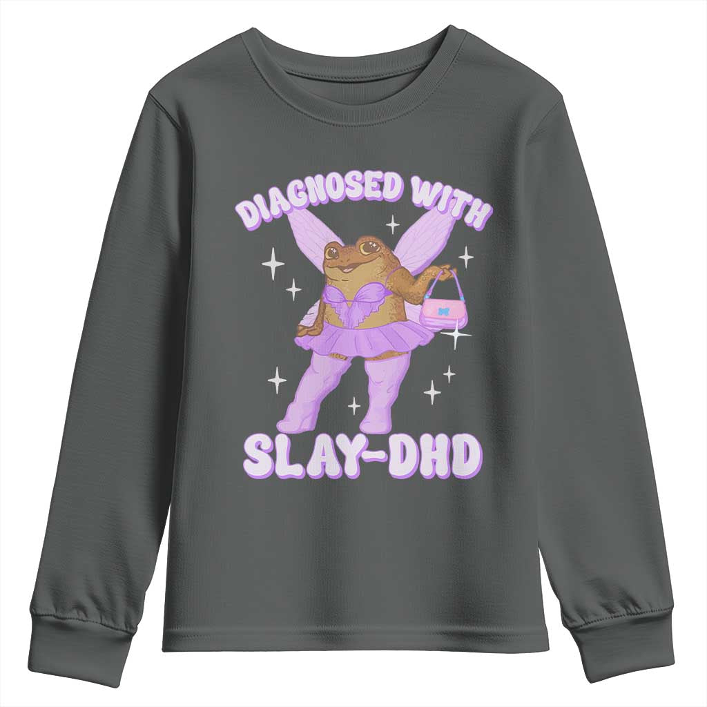 ADHD Meme Youth Sweatshirt Funny Slay DHD Frog Neurodivergent - Wonder Print Shop