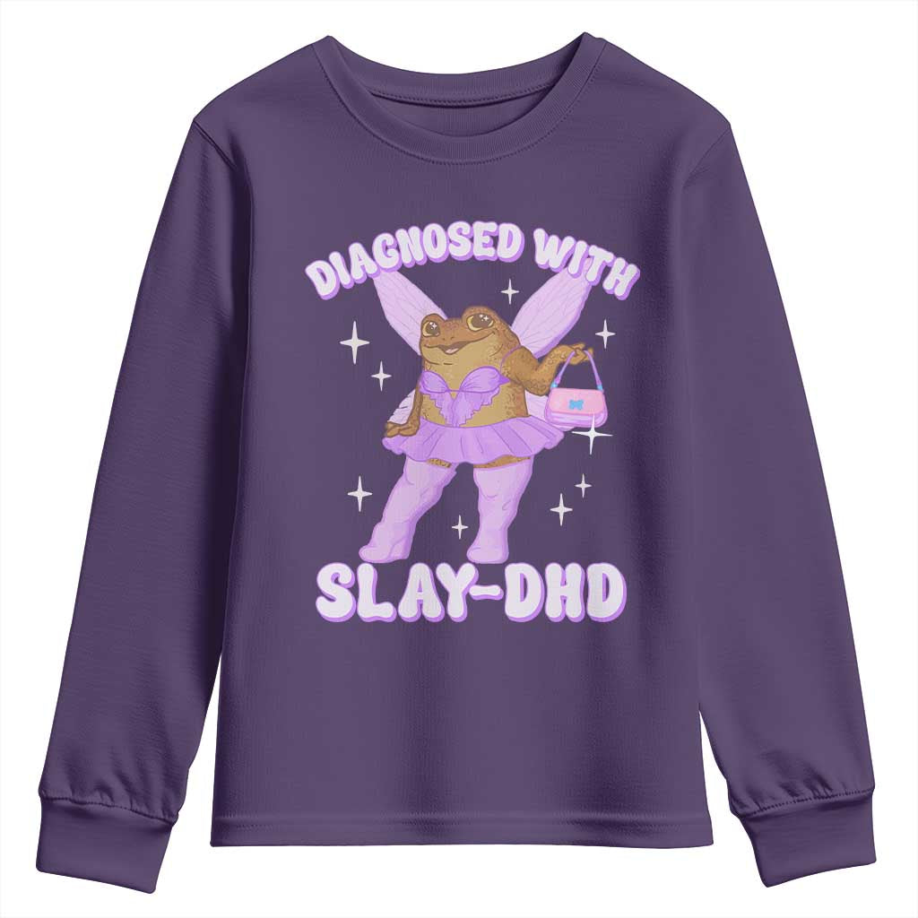 ADHD Meme Youth Sweatshirt Funny Slay DHD Frog Neurodivergent - Wonder Print Shop