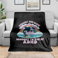 Side Quest ADHD Throw Blanket Funny Neurodivergent Meme - Wonder Print Shop