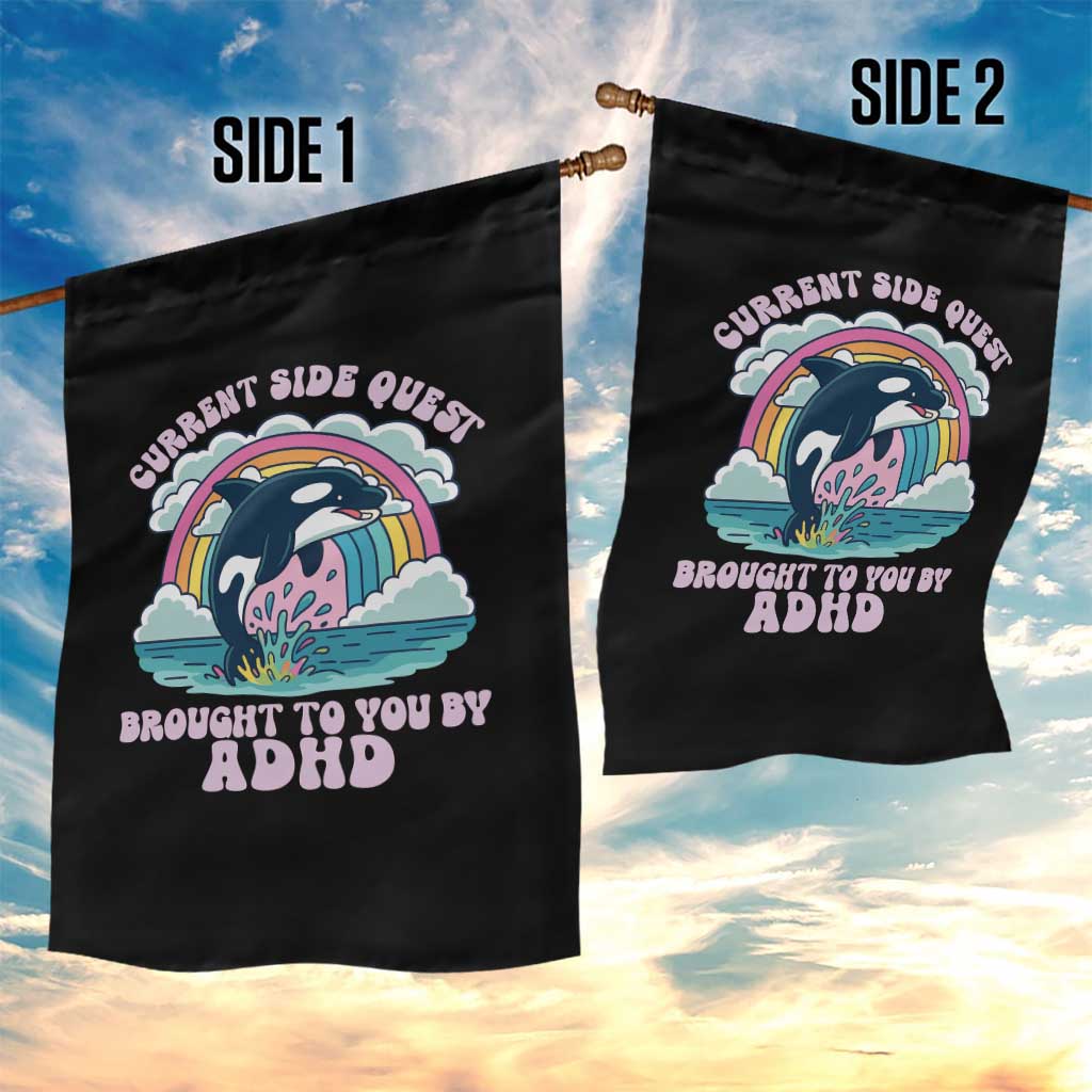 Side Quest ADHD Garden Flag Funny Neurodivergent Meme - Wonder Print Shop