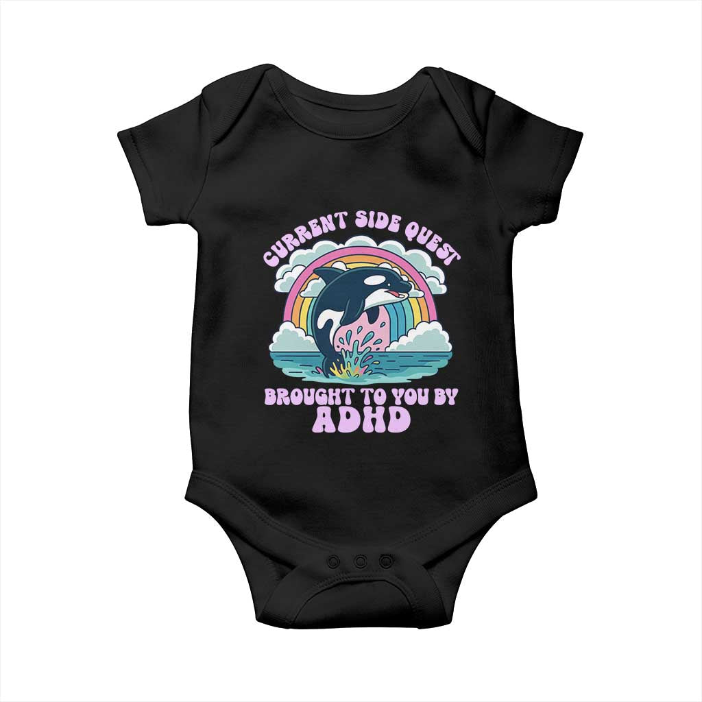 Side Quest ADHD Baby Onesie Funny Neurodivergent Meme - Wonder Print Shop
