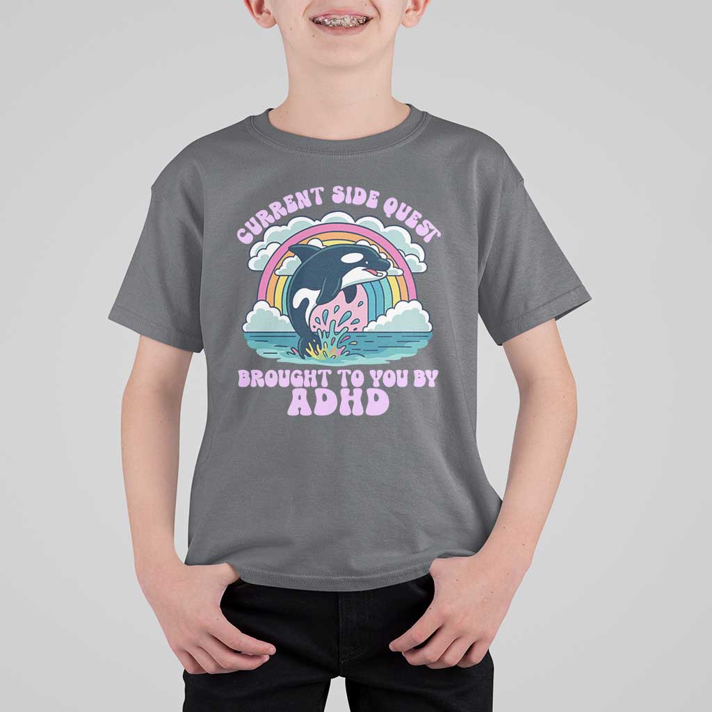 Side Quest ADHD T Shirt For Kid Funny Neurodivergent Meme - Wonder Print Shop
