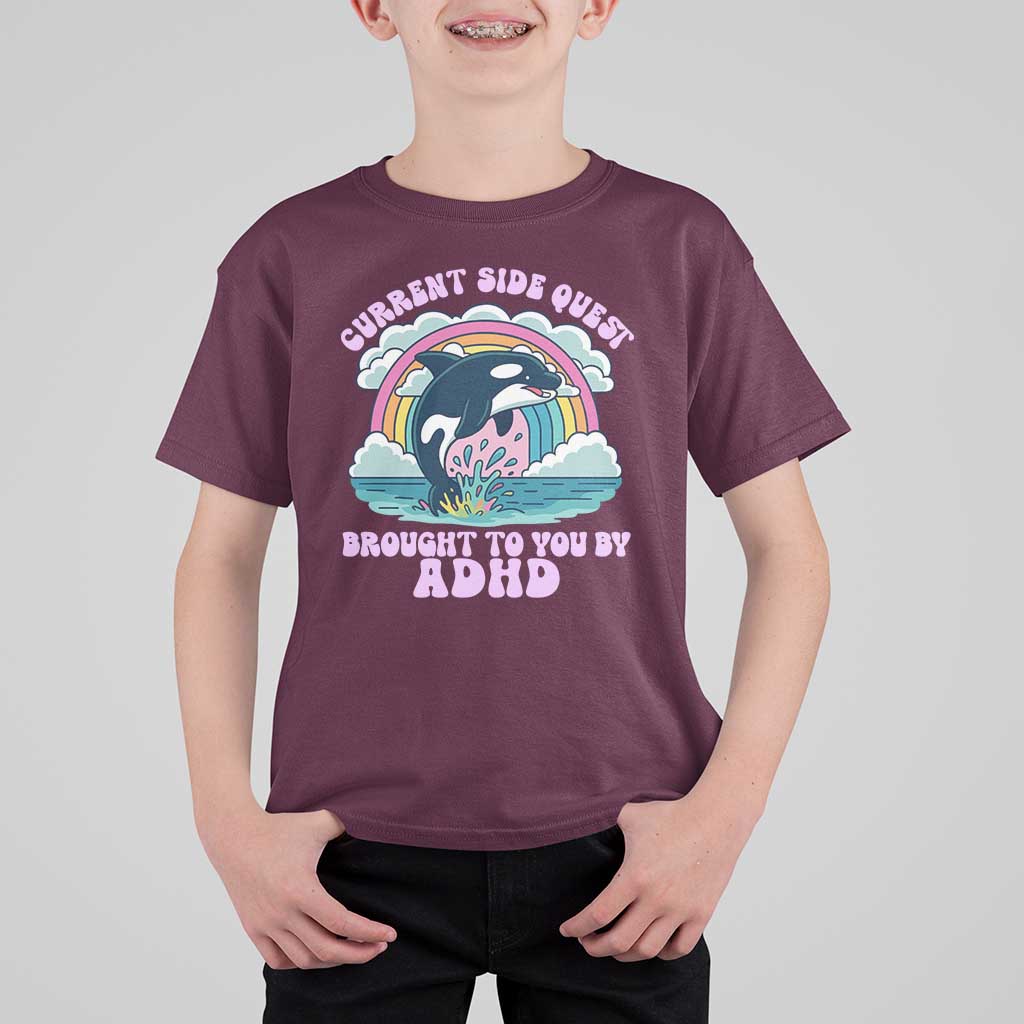 Side Quest ADHD T Shirt For Kid Funny Neurodivergent Meme - Wonder Print Shop