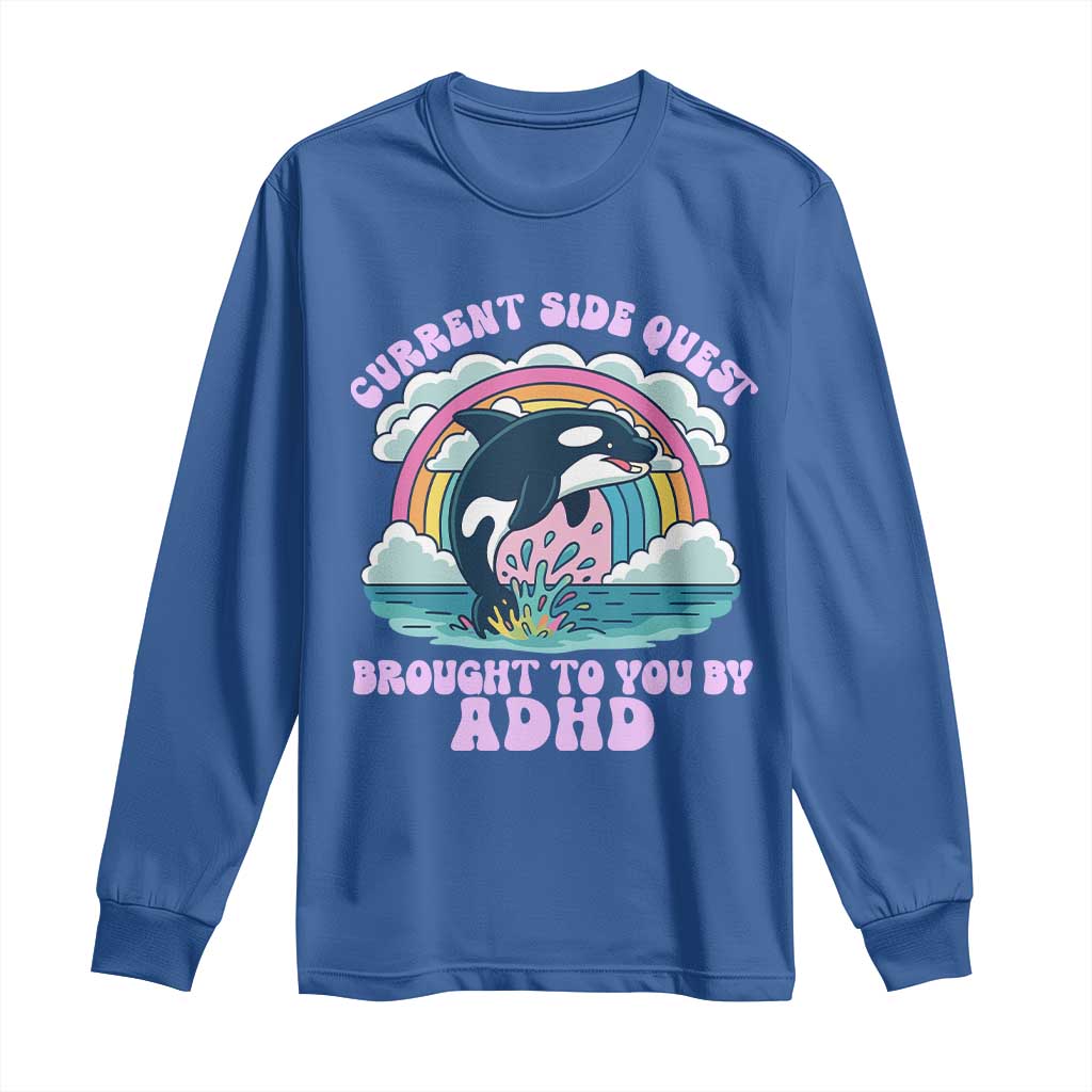 Side Quest ADHD Long Sleeve Shirt Funny Neurodivergent Meme - Wonder Print Shop
