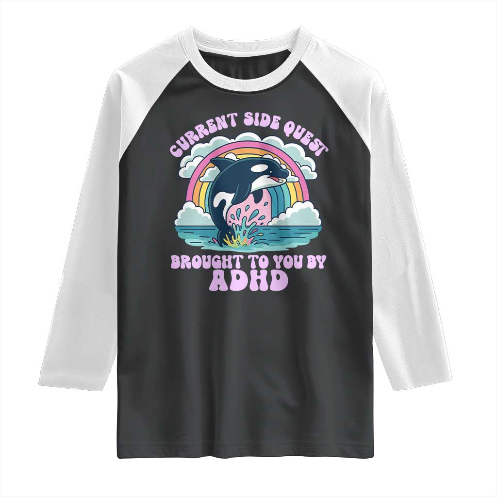 Side Quest ADHD Raglan Shirt Funny Neurodivergent Meme - Wonder Print Shop