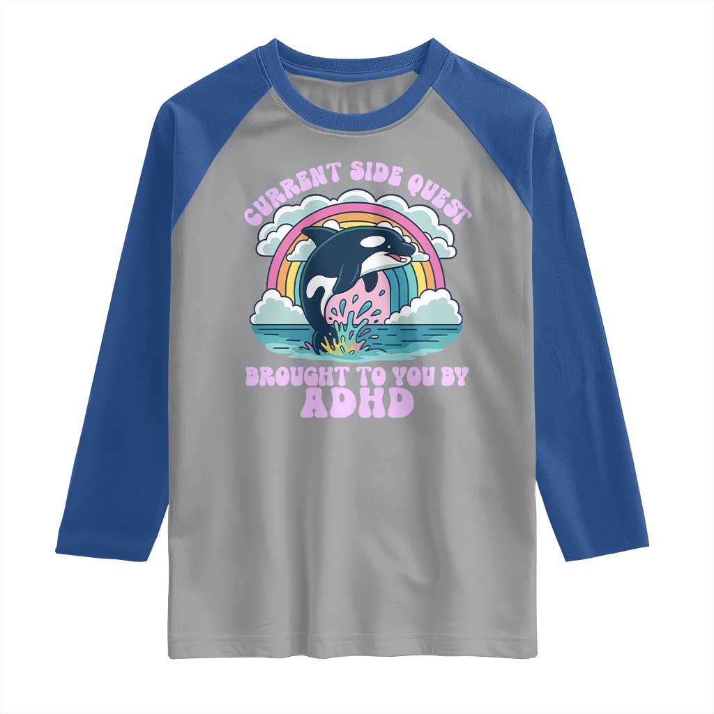 Side Quest ADHD Raglan Shirt Funny Neurodivergent Meme - Wonder Print Shop