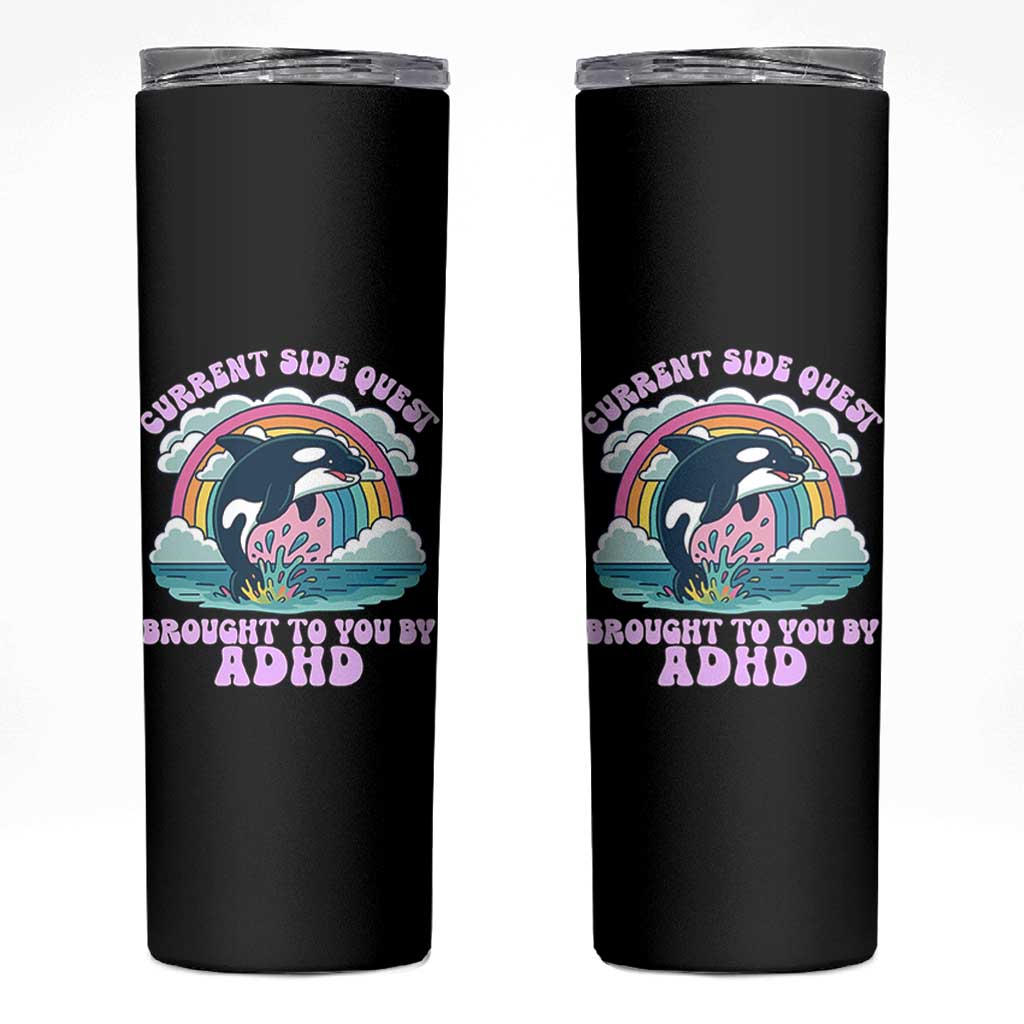 Side Quest ADHD Skinny Tumbler Funny Neurodivergent Meme - Wonder Print Shop