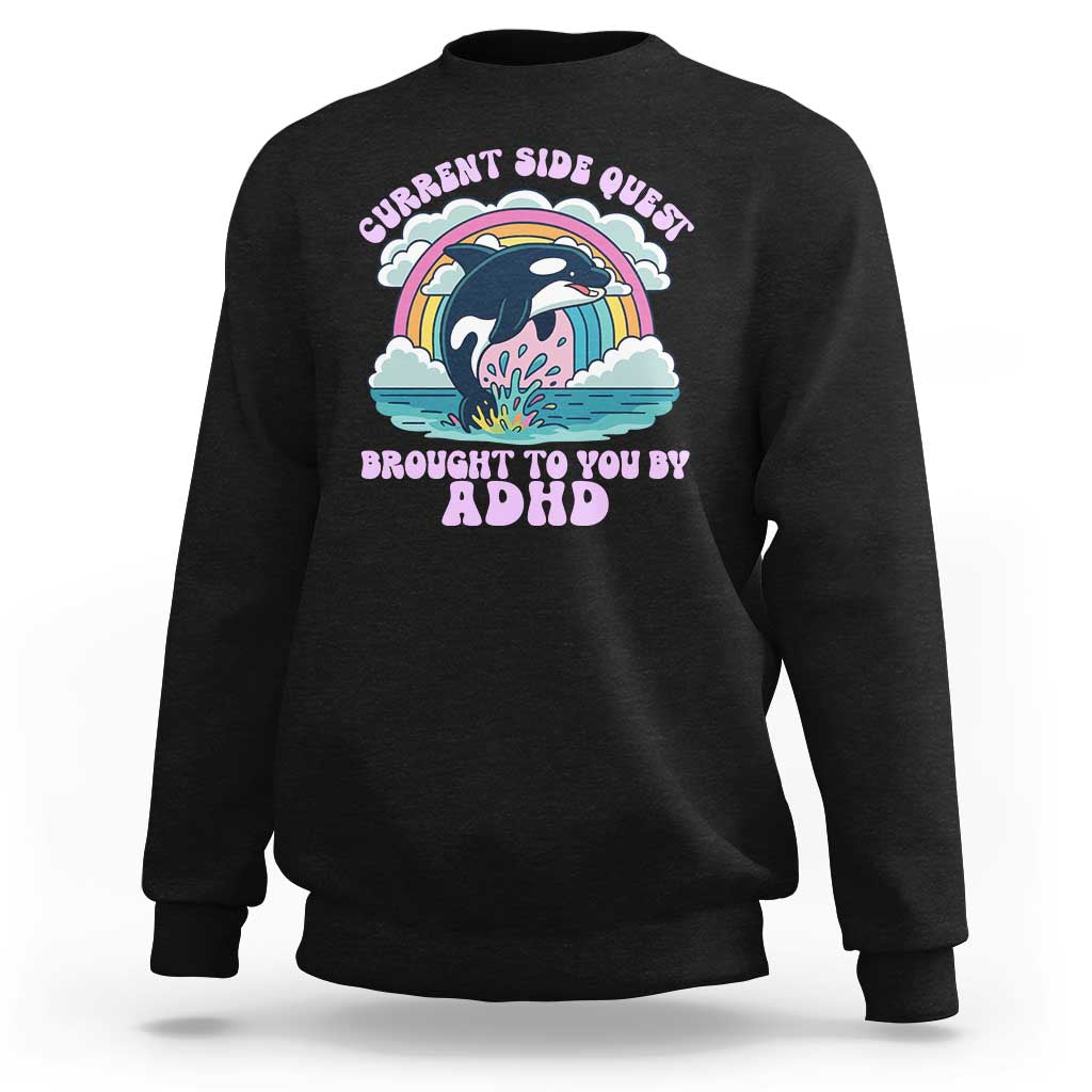 Side Quest ADHD Sweatshirt Funny Neurodivergent Meme - Wonder Print Shop