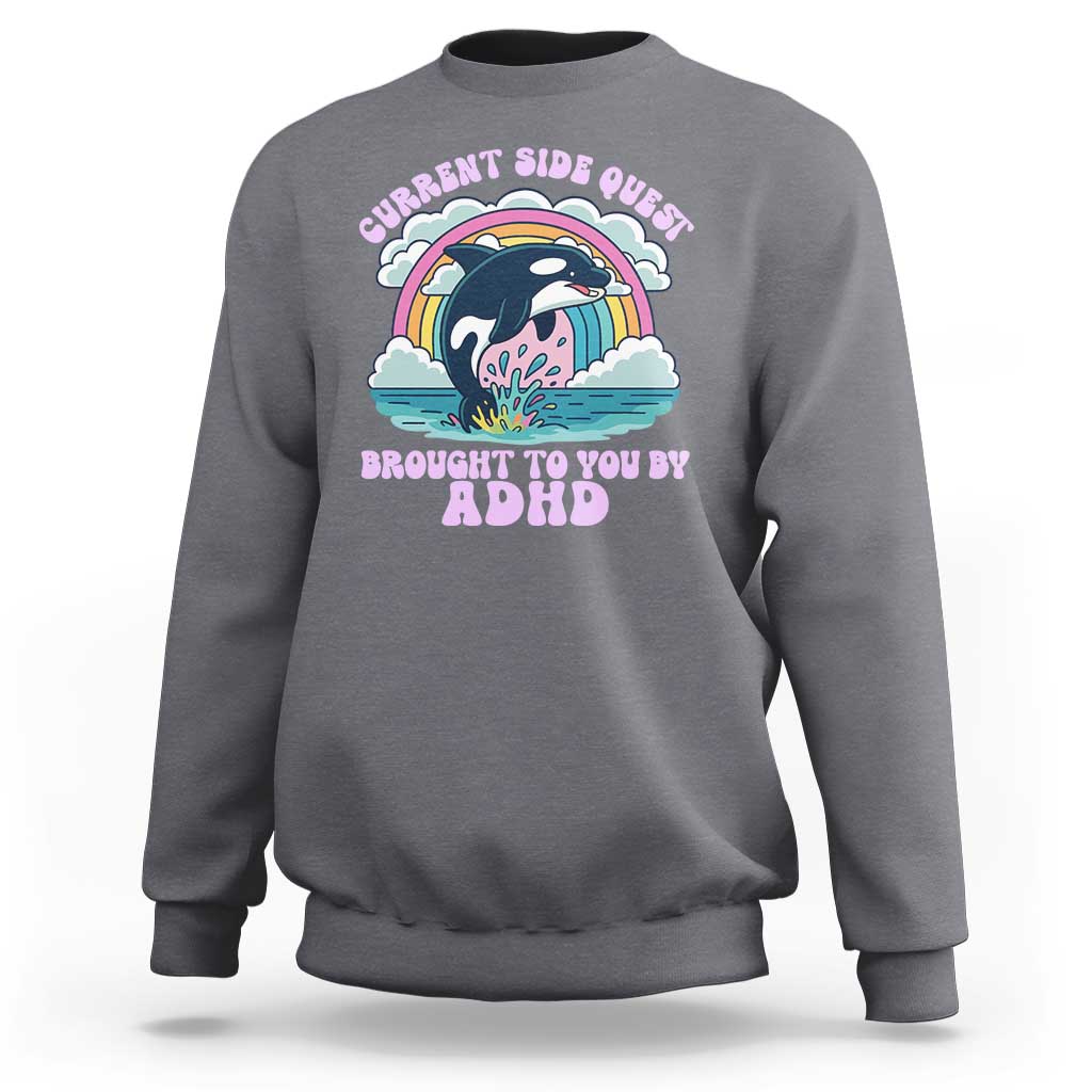 Side Quest ADHD Sweatshirt Funny Neurodivergent Meme - Wonder Print Shop