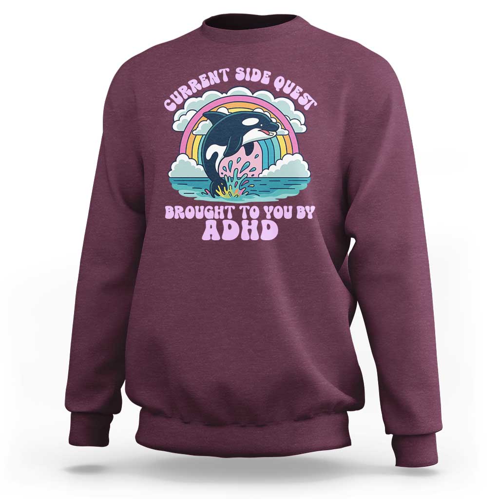 Side Quest ADHD Sweatshirt Funny Neurodivergent Meme - Wonder Print Shop