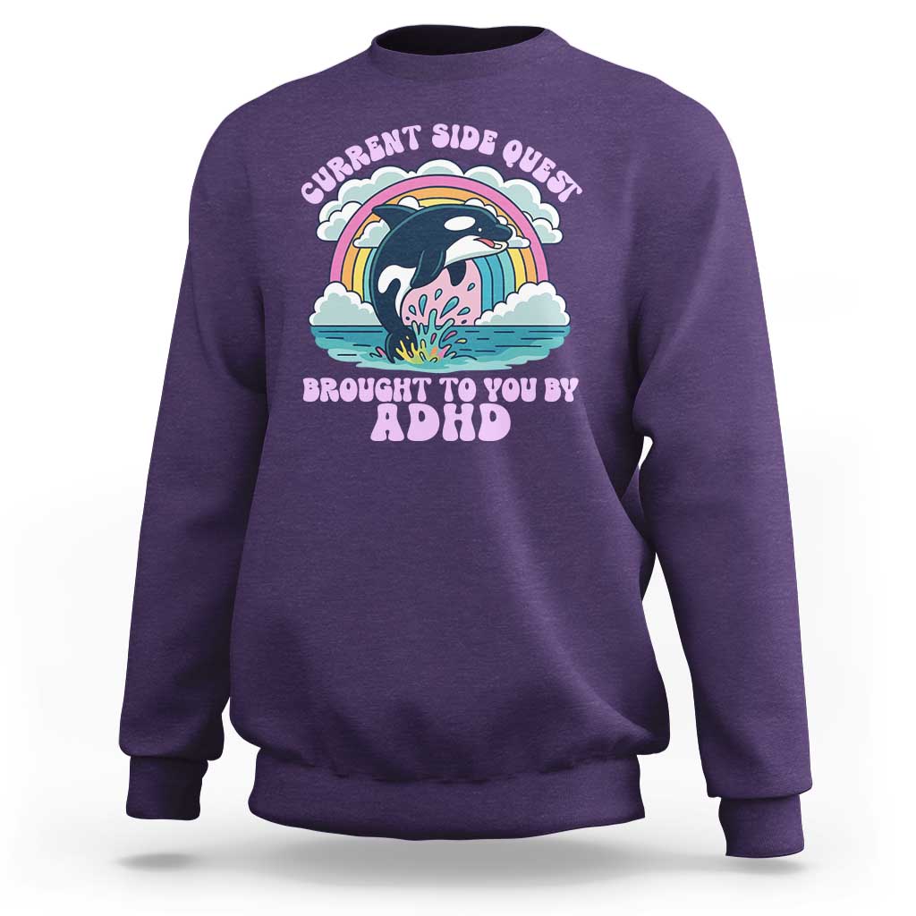 Side Quest ADHD Sweatshirt Funny Neurodivergent Meme - Wonder Print Shop