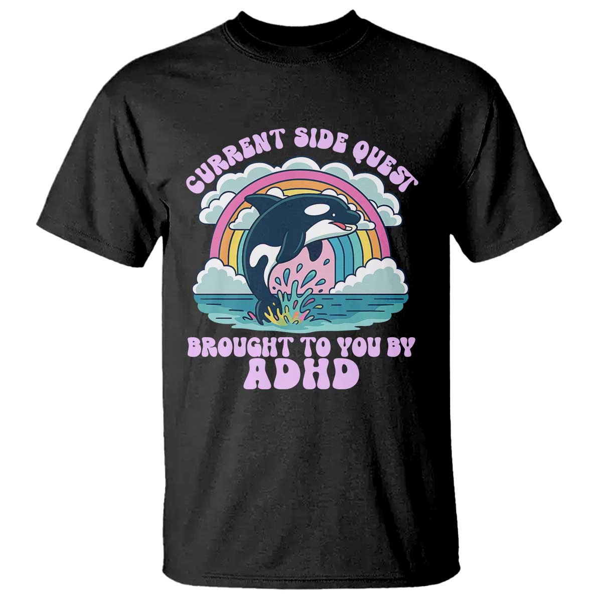 Side Quest ADHD T Shirt Funny Neurodivergent Meme - Wonder Print Shop