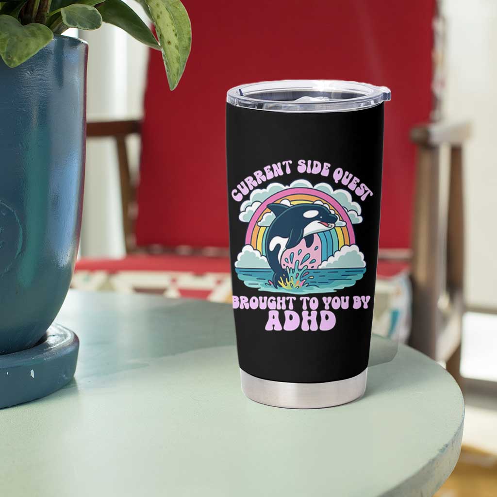 Side Quest ADHD Tumbler Cup Funny Neurodivergent Meme - Wonder Print Shop