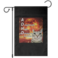 ADHD Cat Meme Garden Flag Funny Kitty Flames Neurodivergent Gen Z - Wonder Print Shop
