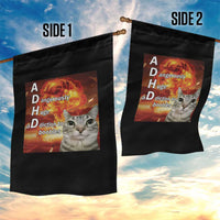 ADHD Cat Meme Garden Flag Funny Kitty Flames Neurodivergent Gen Z - Wonder Print Shop