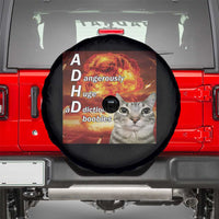 ADHD Cat Meme Spare Tire Cover Funny Kitty Flames Neurodivergent Gen Z - Wonder Print Shop