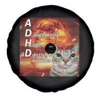 ADHD Cat Meme Spare Tire Cover Funny Kitty Flames Neurodivergent Gen Z - Wonder Print Shop