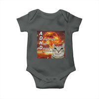 ADHD Cat Meme Baby Onesie Funny Kitty Flames Neurodivergent Gen Z - Wonder Print Shop