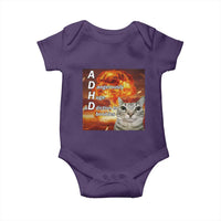 ADHD Cat Meme Baby Onesie Funny Kitty Flames Neurodivergent Gen Z - Wonder Print Shop
